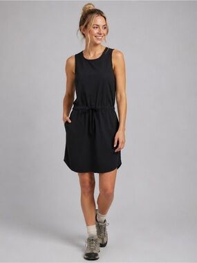Tilley Black Travel Dress-Sleeveless Drawstring, Camping & Travel Ready M